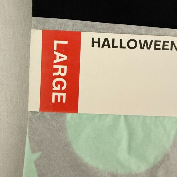 Halloween Face Tee Size L Black Neon Green Grinning Face Graphic Shirt - Picture 4 of 8